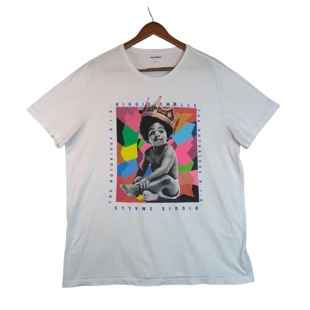 Old Navy Biggie Smalls The Notorious BIG Graphic T-Shirt White XL 660366-00